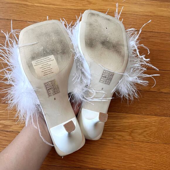 Jeffrey Campbell White Feather Heels 8 - Picture 8 of 8